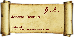Jancsa Aranka névjegykártya