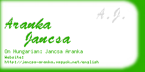 aranka jancsa business card